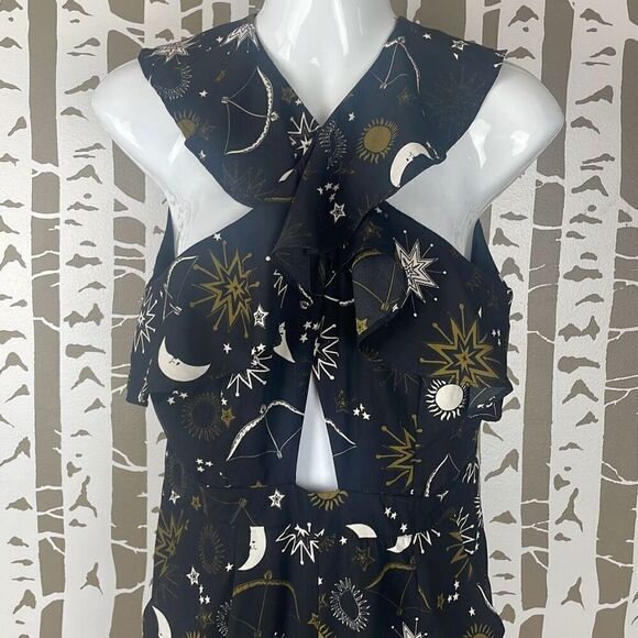 Lost + Wander Zodiac Cross-Front Ruffle Jumpsuit S - Picture 2 of 12